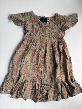 Girls' Floral Button-Front Dress (Size 5T)